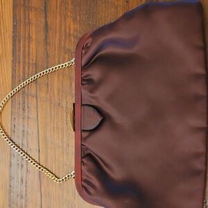 Vintage Ingber Satin Women's Maroon Frame Clutch Bag -